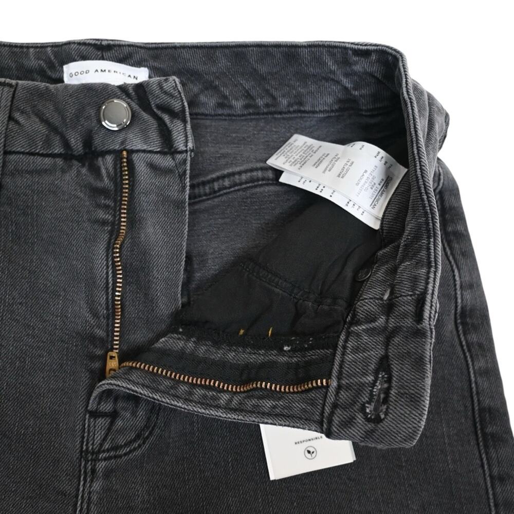 Good American Womens 6/28 Good Classic Raw Hem Slim Jeans in Faded Black NEW - Picture 9 of 13